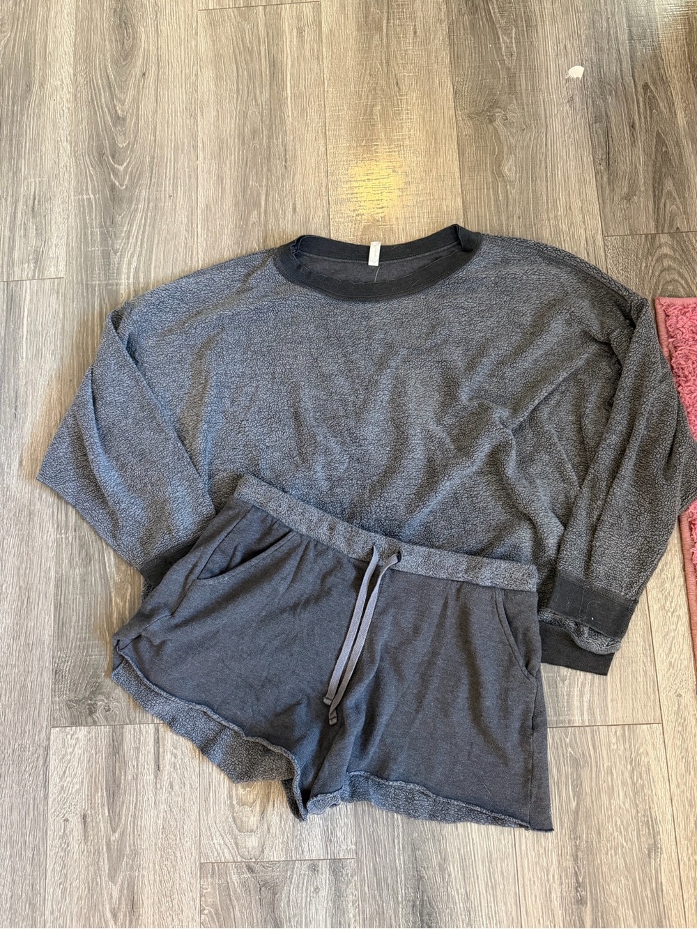 Free People Gray Sweatshirt and Shorts Set Like New